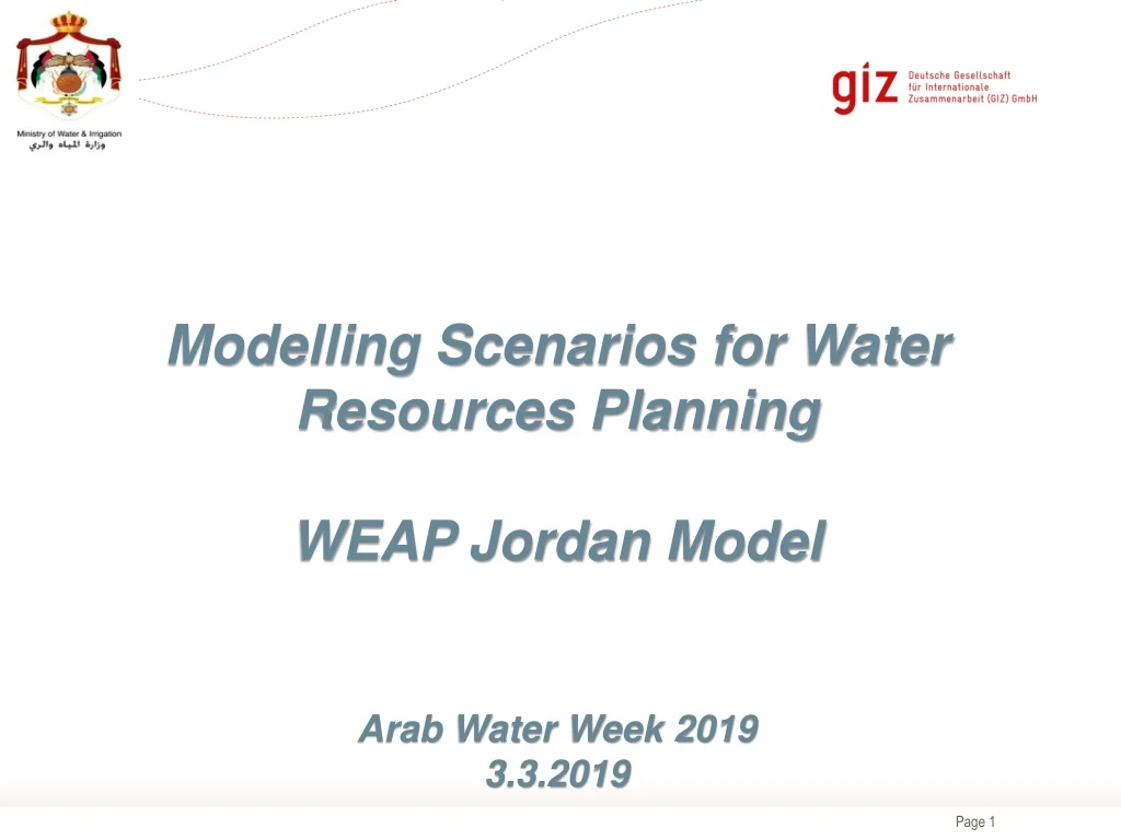 modelling scenarios for water resources planning