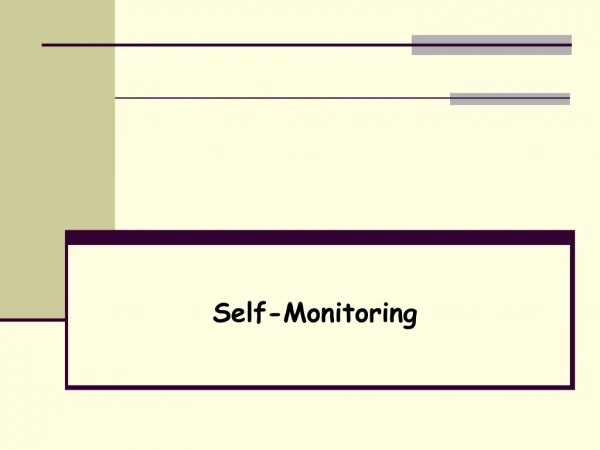 Self-Monitoring