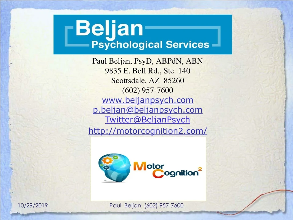 paul beljan psyd abpdn abn 9835 e bell