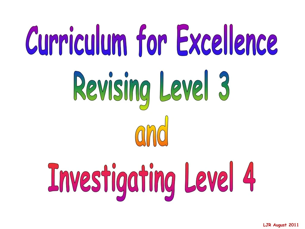 curriculum for excellence revising level