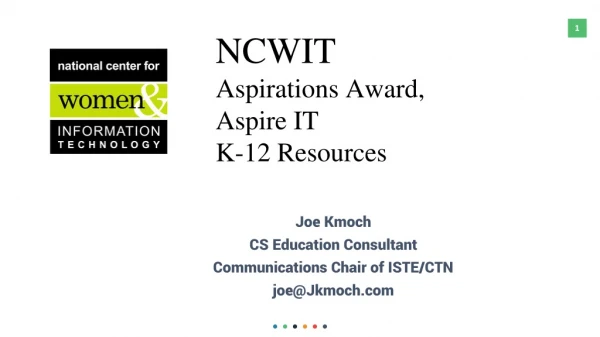 Joe Kmoch CS Education Consultant Communications Chair of ISTE/CTN joe@Jkmoch