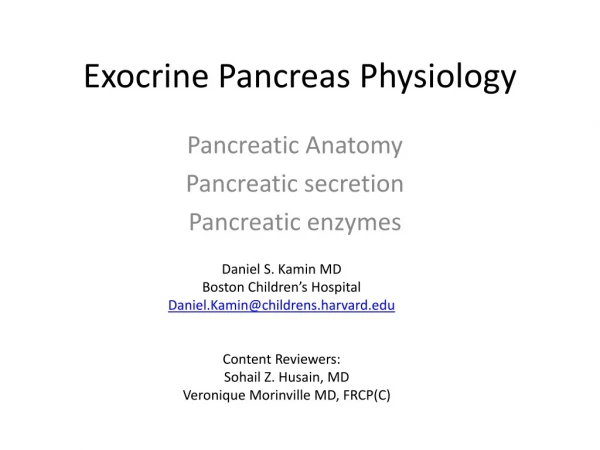 Exocrine Pancreas Physiology