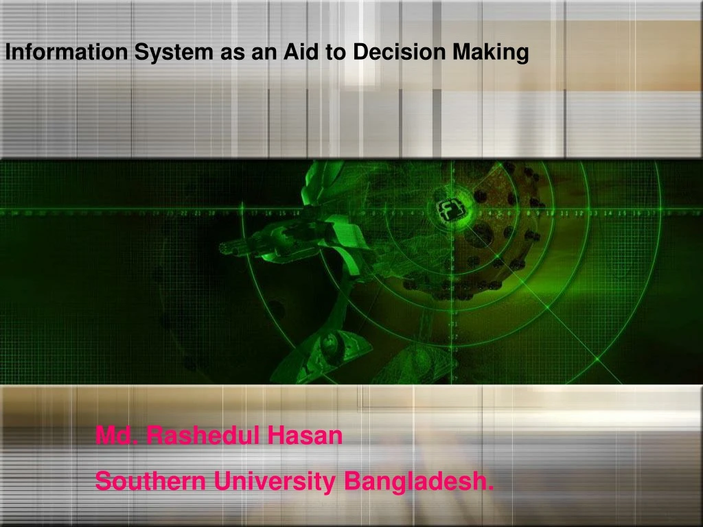 information system as an aid to decision making