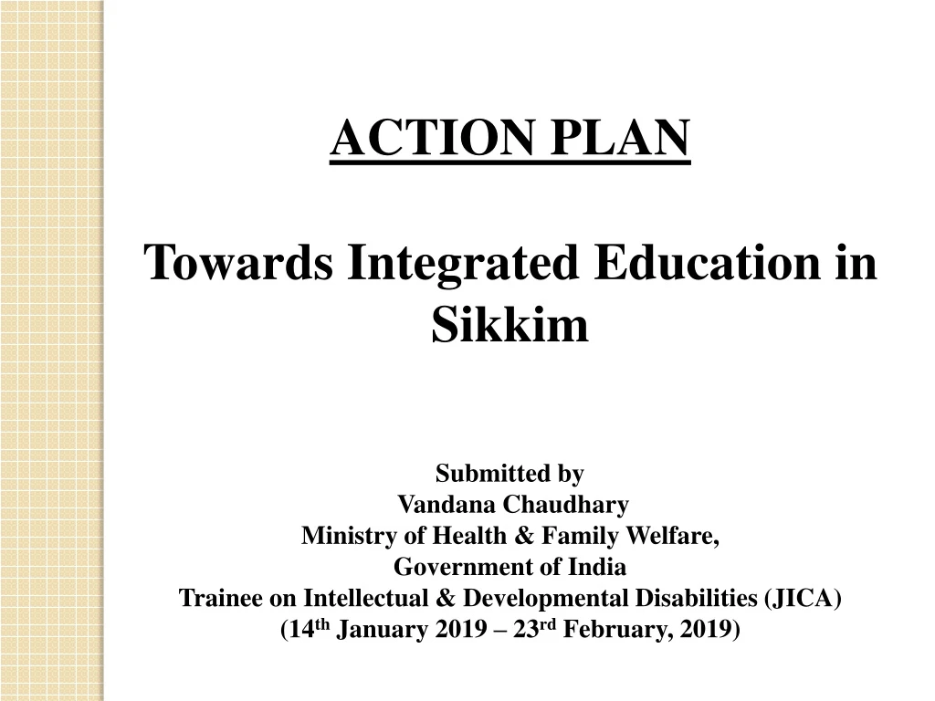 action plan towards integrated education