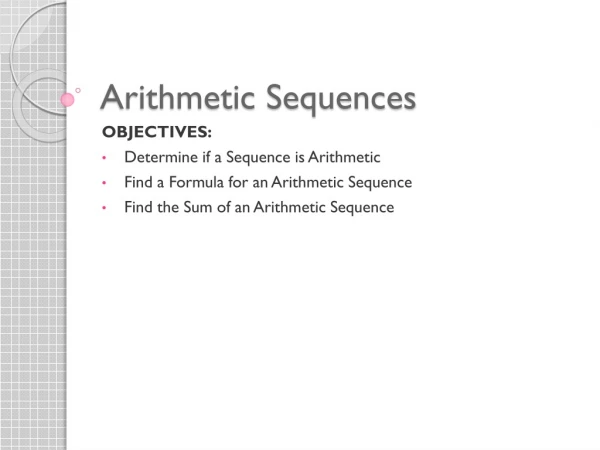 Arithmetic Sequences