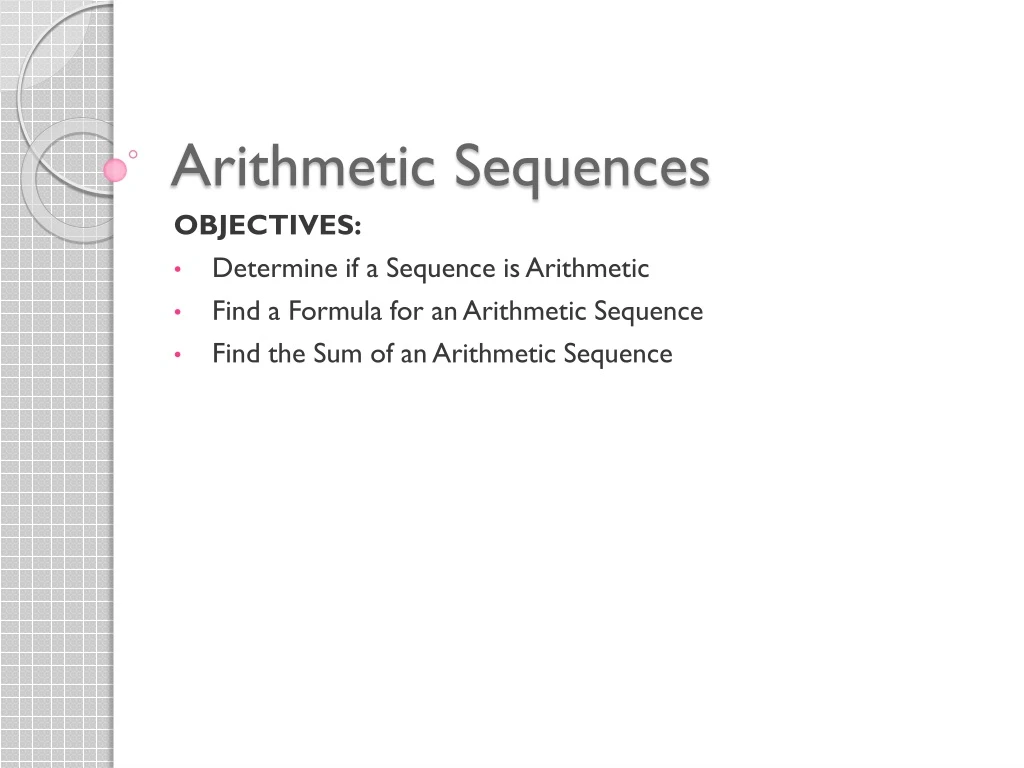 arithmetic sequences