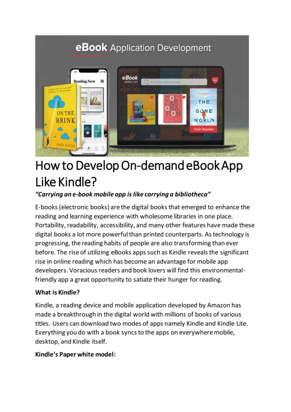 eBook App Development Like Kindle