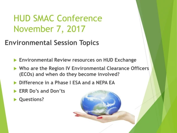 HUD SMAC Conference November 7, 2017