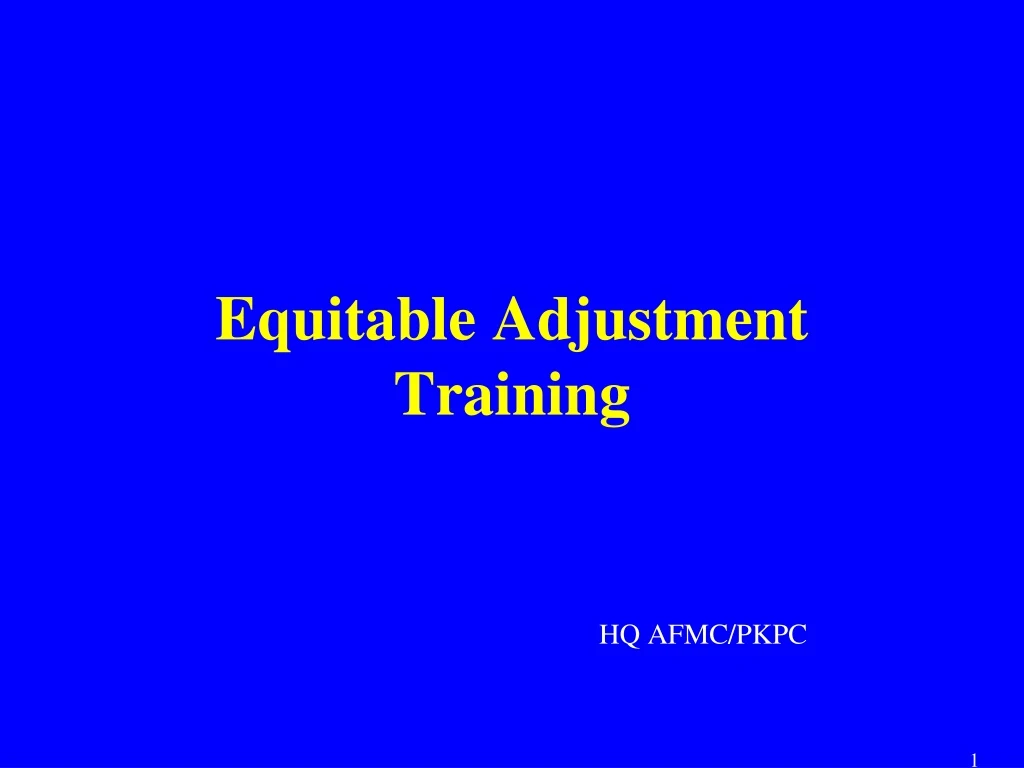 equitable adjustment training