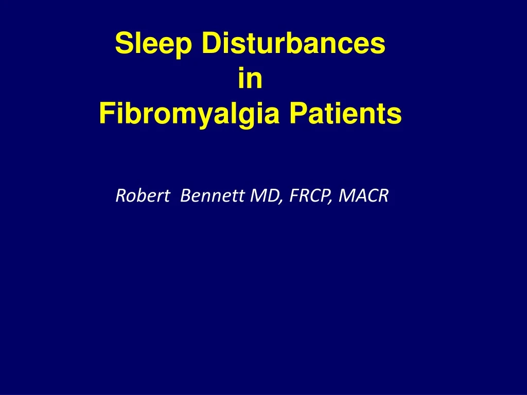 sleep disturbances in fibromyalgia patients