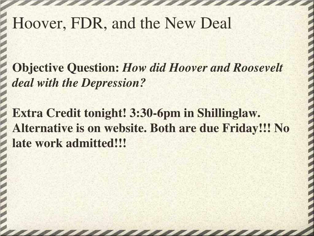 hoover fdr and the new deal