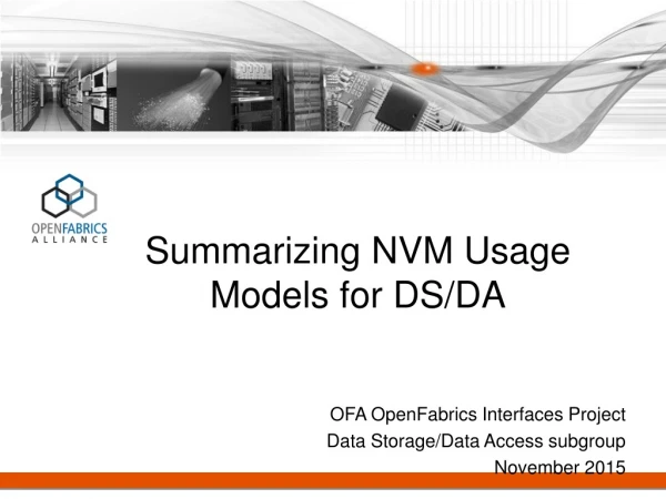 OFA OpenFabrics Interfaces Project Data Storage/Data Access subgroup Novem ber 2015