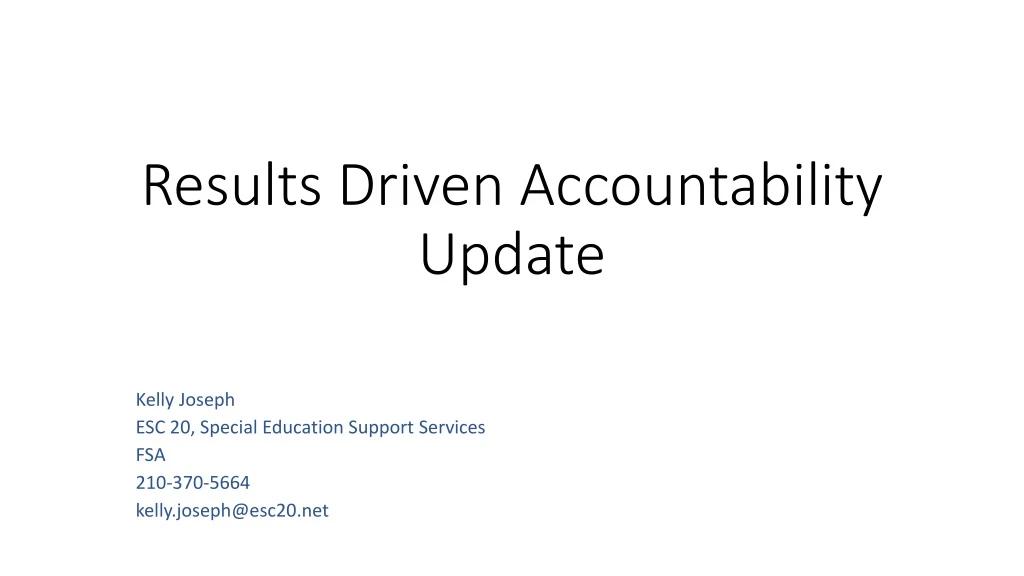 results driven accountability update