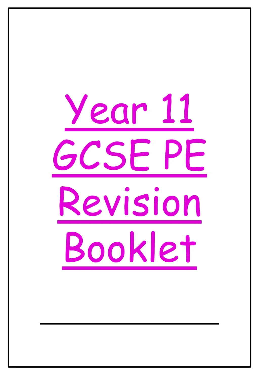 year 11 gcse pe revision booklet