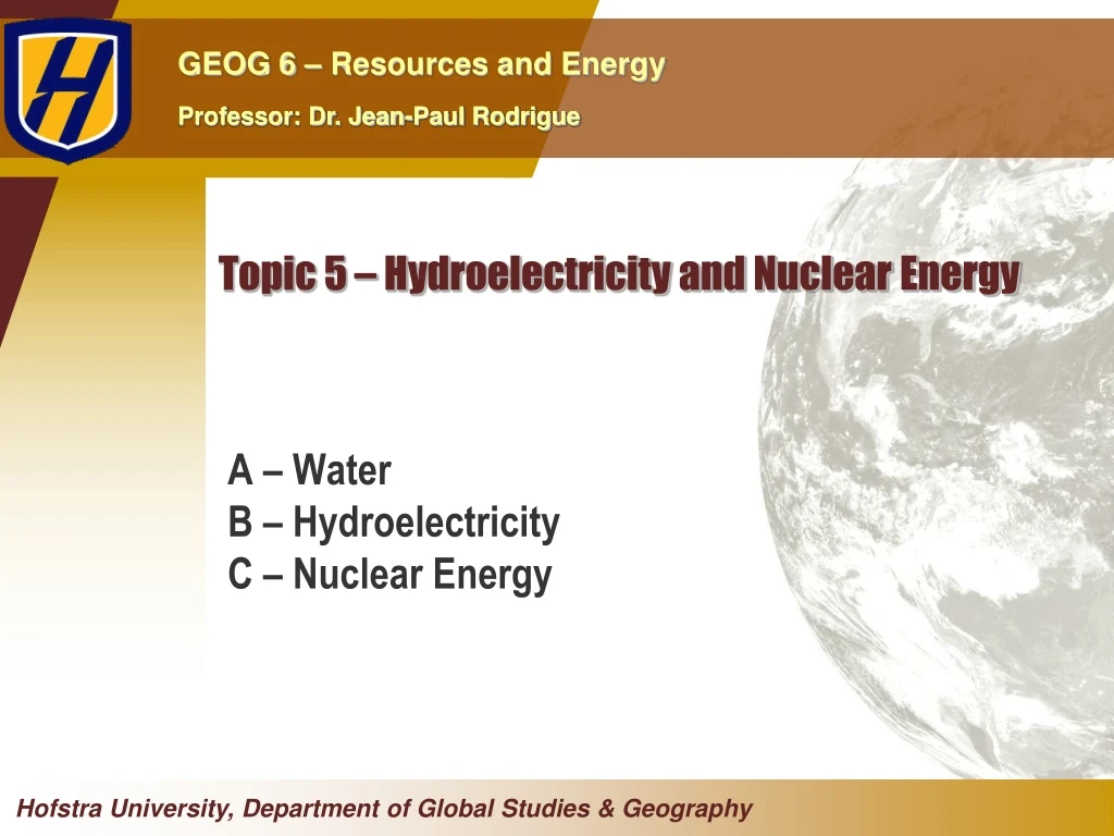 topic 5 hydroelectricity and nuclear energy