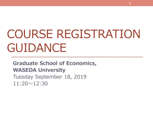 Course Registration guidance
