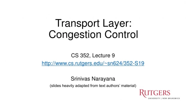 Transport Layer: Congestion Control