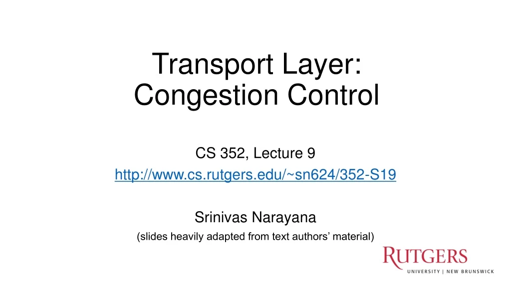 transport layer congestion control