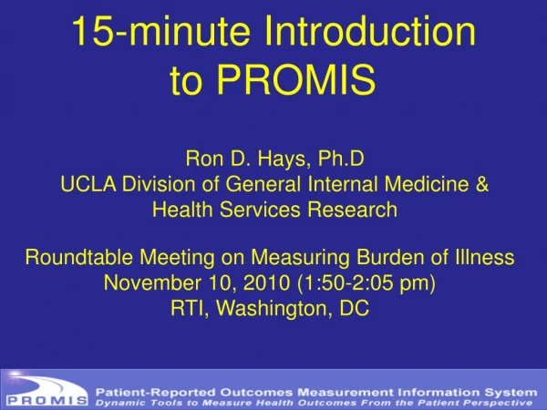 15-minute Introduction to PROMIS