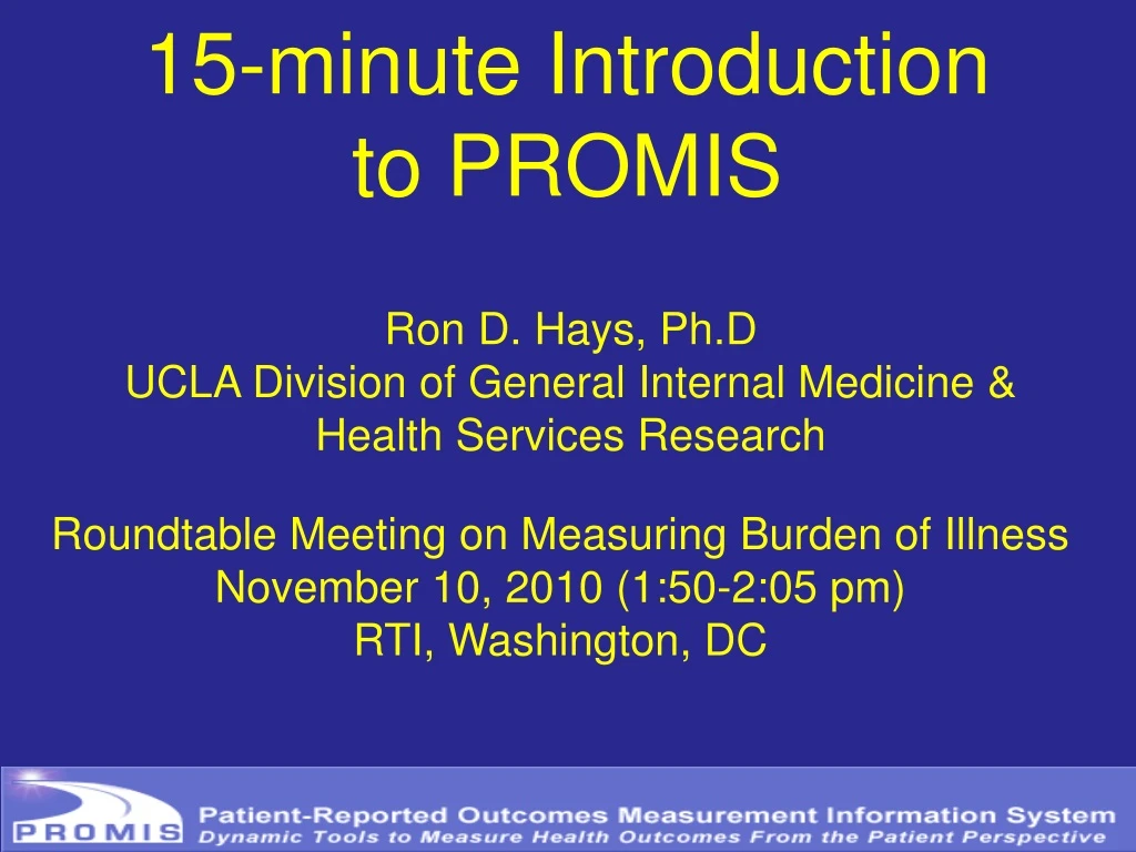 15 minute introduction to promis
