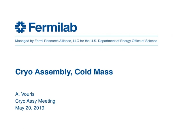 Cryo Assembly, Cold Mass