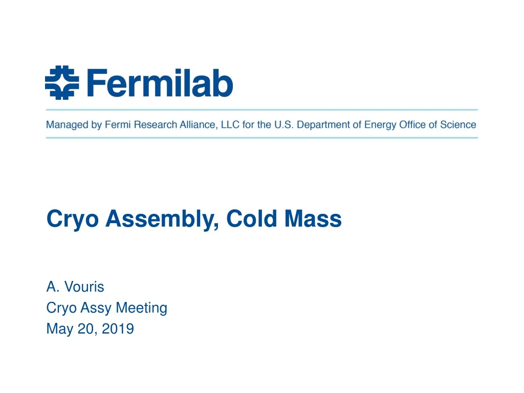 cryo assembly cold mass