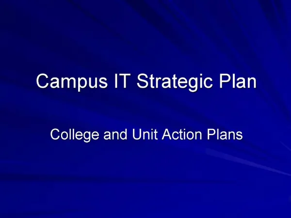 Campus IT Strategic Plan