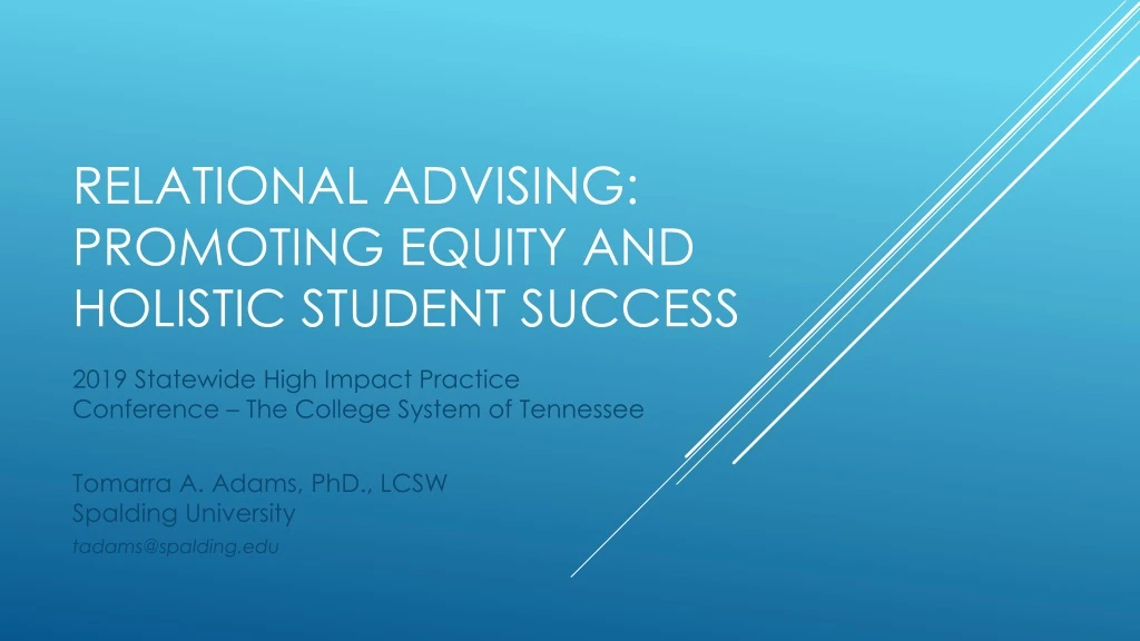 relational advising promoting equity and holistic student success