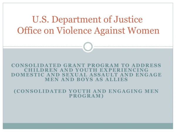 U.S. Department of Justice Office on Violence Against Women