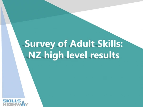 Survey of Adult Skills: NZ high level results