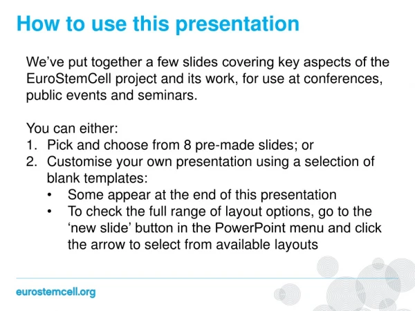 How to use this presentation