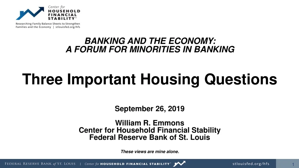 banking and the economy a forum for minorities