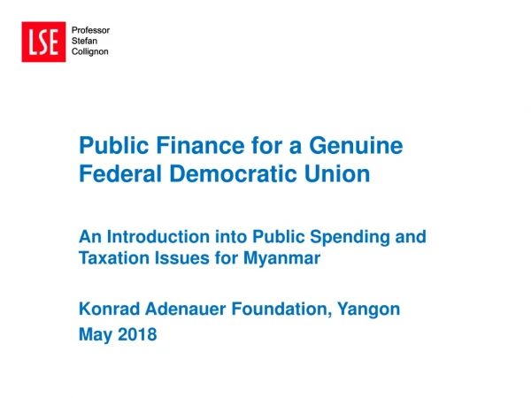 Public Finance for a Genuine Federal Democratic Union
