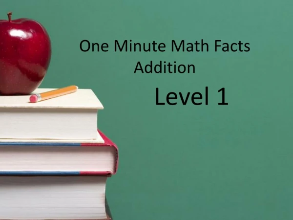 One Minute Math Facts Addition