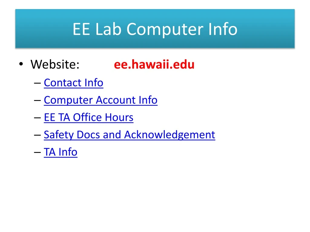 ee lab computer info