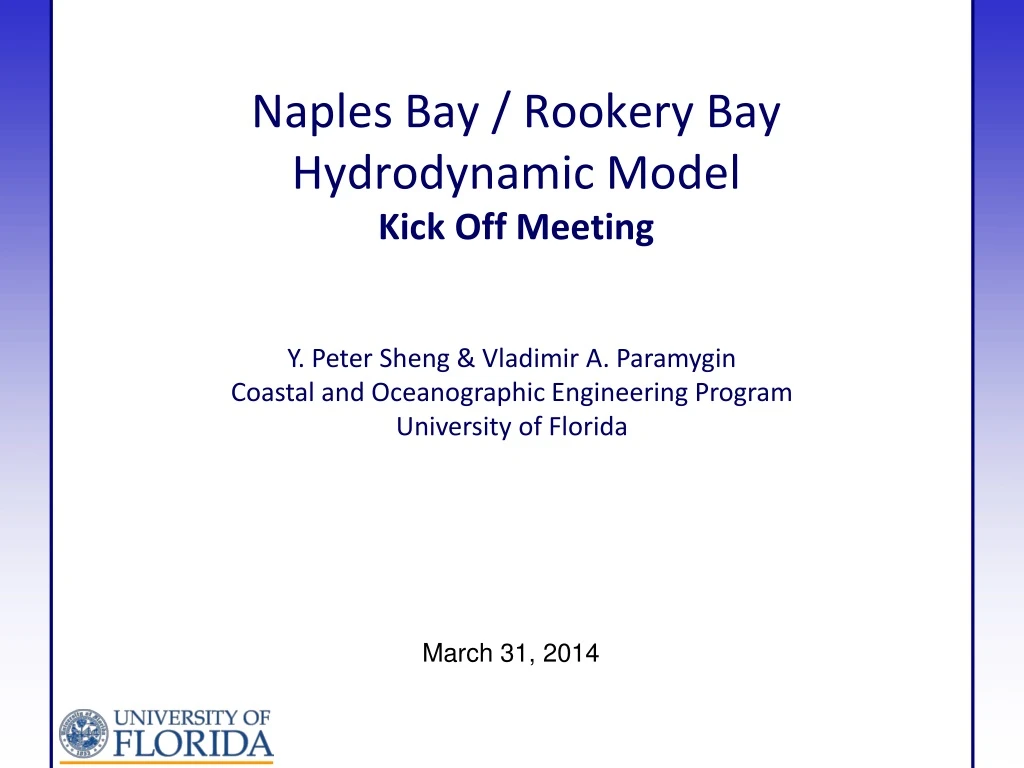 naples bay rookery bay hydrodynamic model kick off meeting