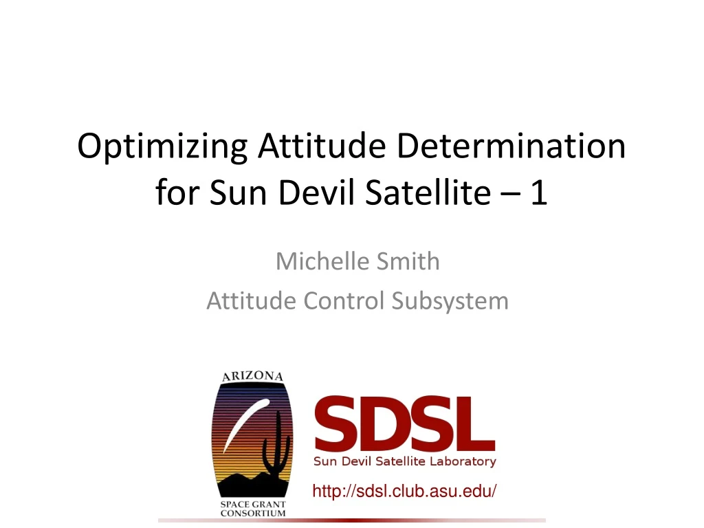 optimizing attitude determination for sun devil satellite 1