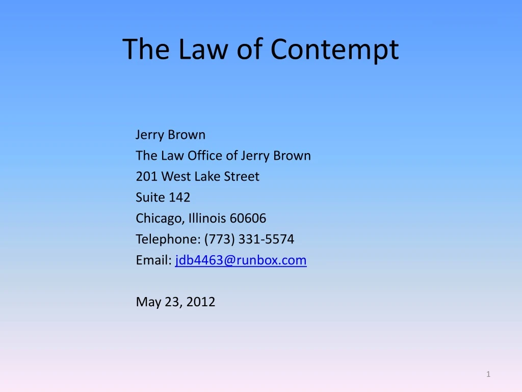 the law of contempt