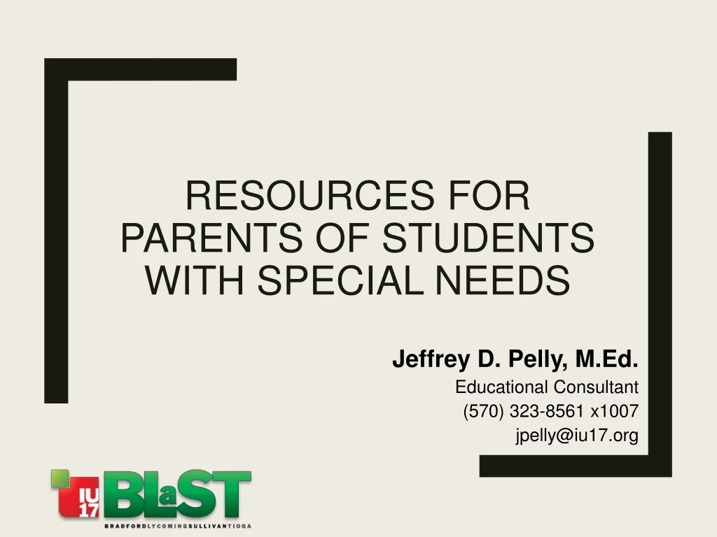 resources for parents of students with special needs