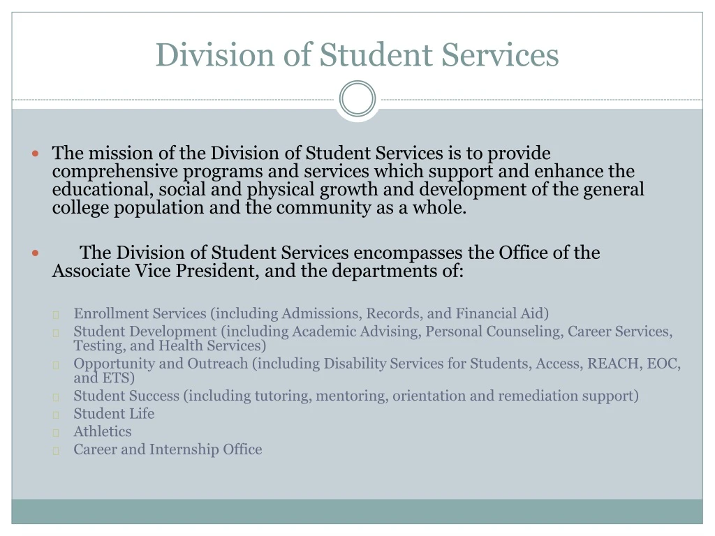 division of student services