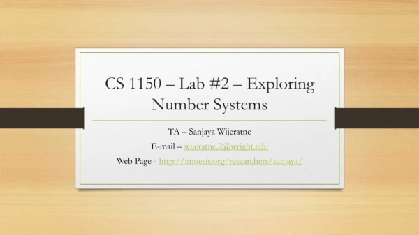 CS 1150 – Lab #2 – Exploring Number Systems