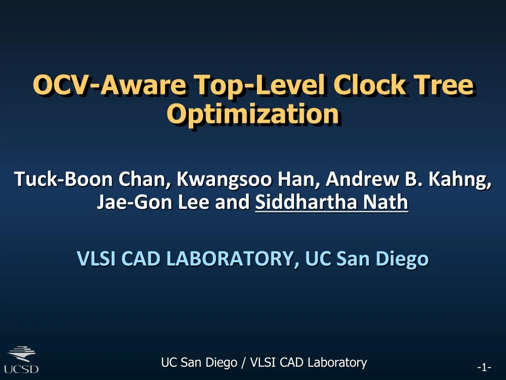 ocv aware top level clock tree optimization