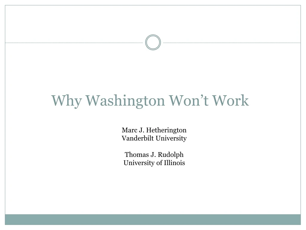 why washington won t work