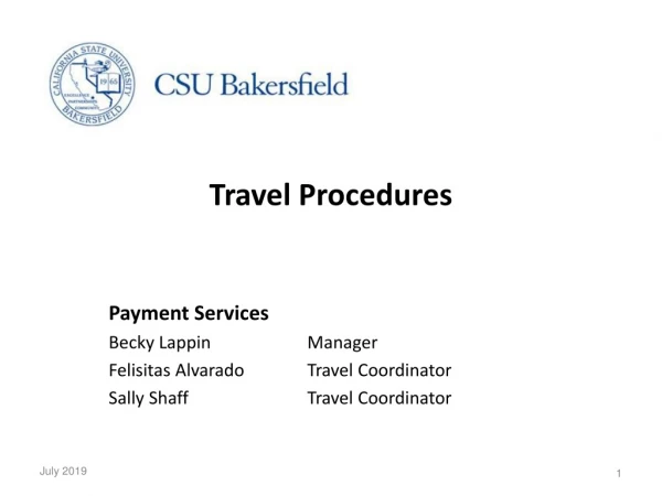 Travel Procedures