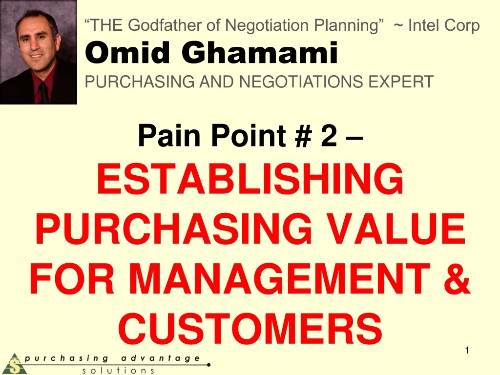 pain point 2 establishing purchasing value for management customers