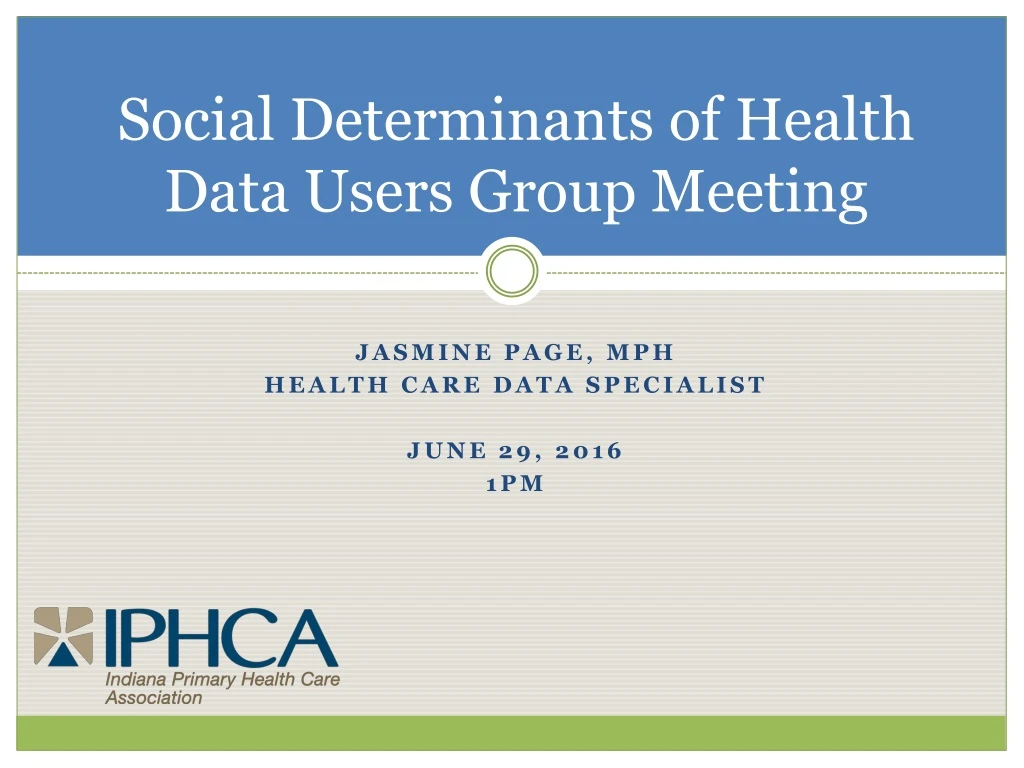social determinants of health data users group meeting