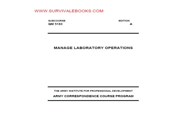 LESSON 1 LABORATORY PROCEDURES, RESPONSIBILITIES, AND OPERATIONS Critical Task: 101-523-4400