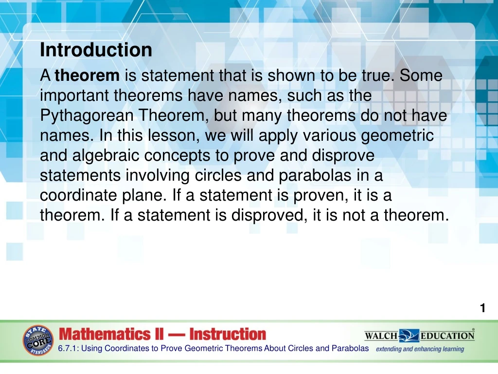 introduction a theorem is statement that is shown