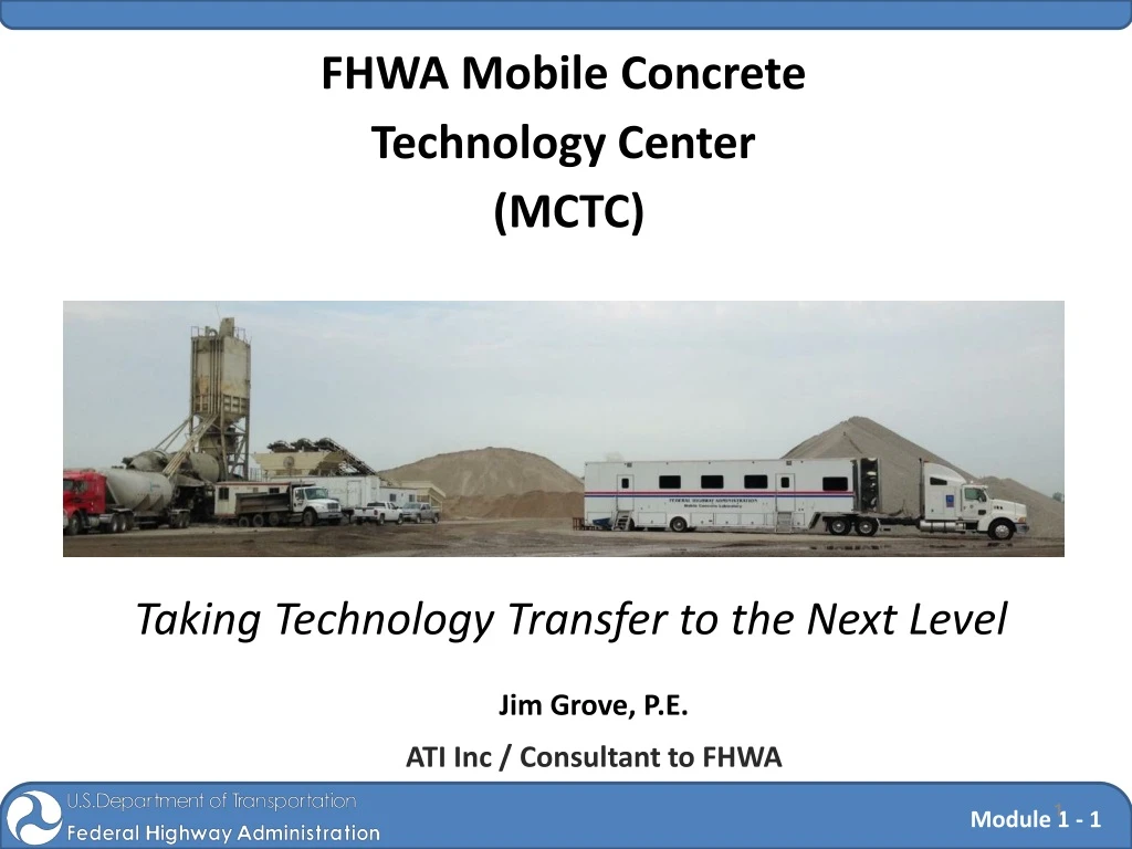 fhwa mobile concrete technology center mctc