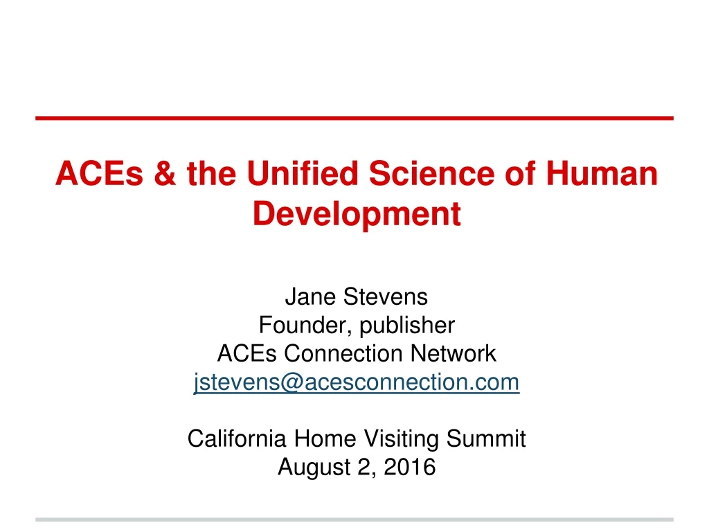 aces the unified science of human development